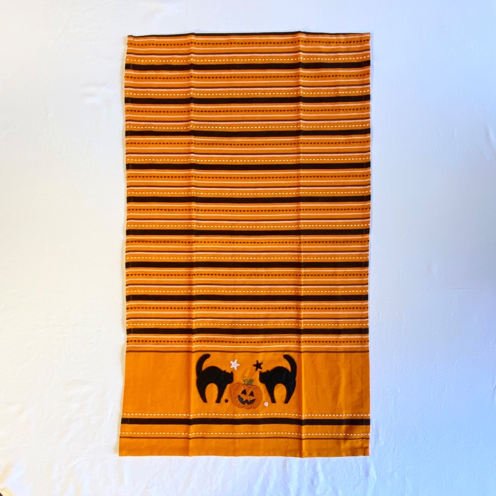 Halloween Black Cat & Jack-O’-Lantern Dish Towels · Set of 2 Cotton Kitchen Tea - Picture 3 of 11
